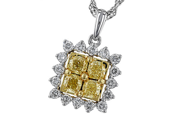 B283-76407: NECK .76 FANCY YELLOW DIAMONDS 1.09 TW