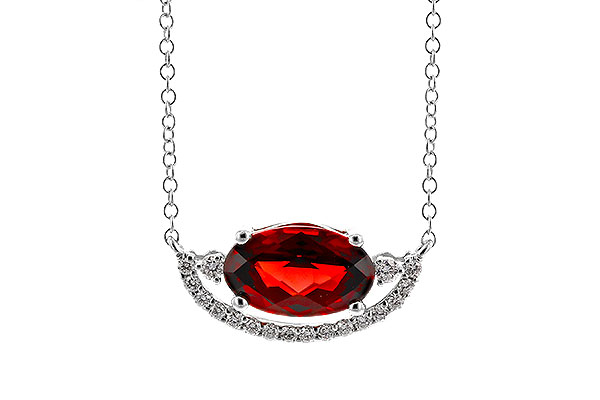 K283-74606: NECKLACE 1.94 GARNET 2.08 TGW (10x6MM GAR / 18")